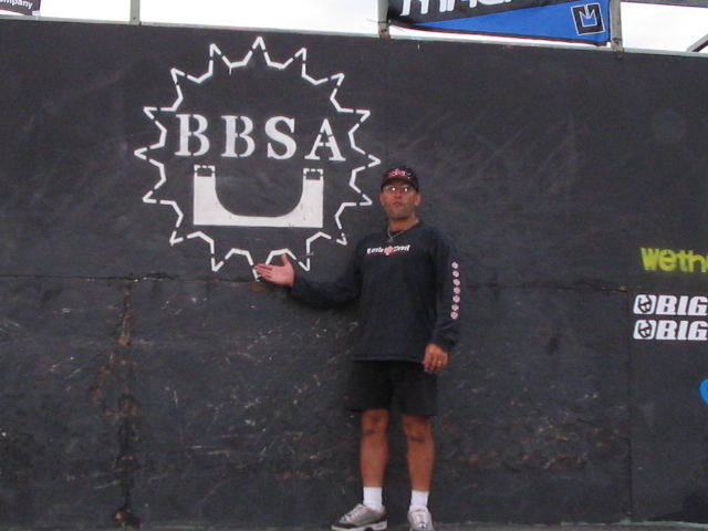 Roy standing in front of the wallride at the local park