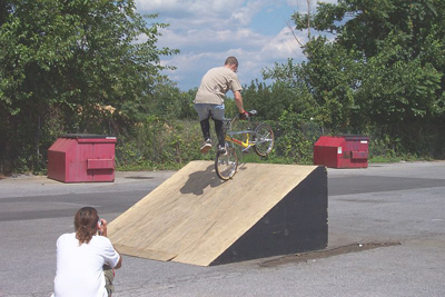 Brian nailing a tailwhip on the wedge ramp