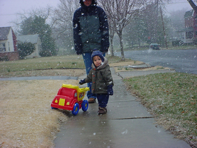 Playing outside our house